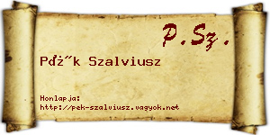 Pék Szalviusz névjegykártya
